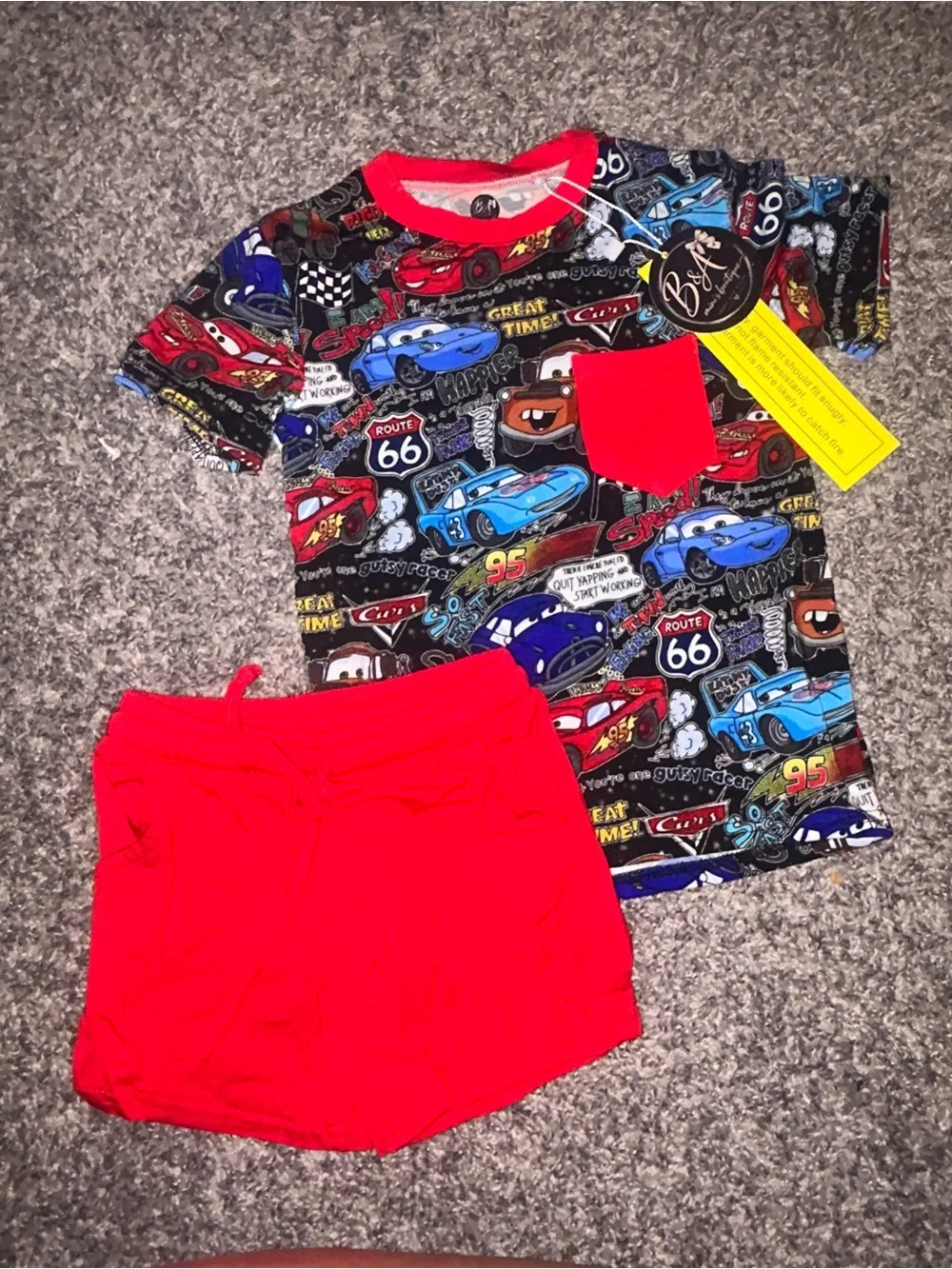 18/24m B&M boutique bamboo pocket tee & drawstring shorts